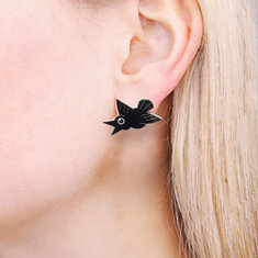 Michael Bedard BLACK BIRD Earrings ARCHIVED writing tools pens