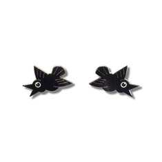 Michael Bedard BLACK BIRD Earrings ARCHIVED writing tools pens