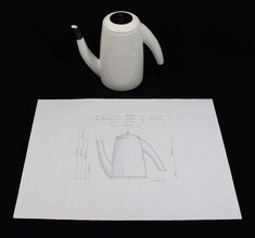 Andrea Branzi GIOTTO Tea Pot w/ Original Drawing objects giotto
