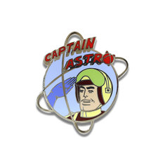 Bob Kane CAPTAIN ASTRO LOGO Brooch ARCHIVED writing tools pens