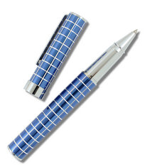 Adrian Olabuenaga “ATP” BLUE GLOSS Roller Ball Pen - Anodized Aluminum Prototype site exclusives atp
