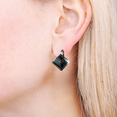 Adrian Olabuenaga Black Square & Black Triangle Earrings accessories jewelry