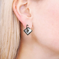 Adrian Olabuenaga Black & White Square Earrings accessories jewelry