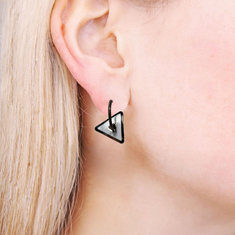 Adrian Olabuenaga Black & White Triangle Earrings accessories jewelry