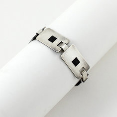 Adrian Olabuenaga SQUARE ONE Sterling Silver/Enamel Bracelet jewelry sterling silver - acme classics