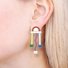 Ettore Sottsass COMETA Earrings jewelry memphis designers for acme