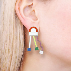 Ettore Sottsass COMETA Earrings jewelry memphis designers for acme