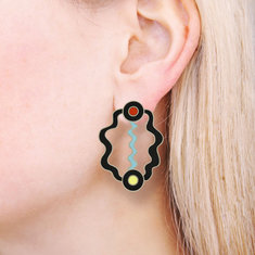 George Sowden RATTLE Earrings jewelry memphis designers for acme