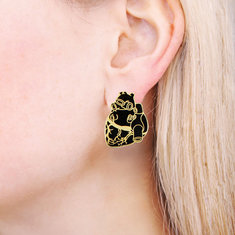 Lanning Stern HEART - BLACK Earrings jewelry acme collection