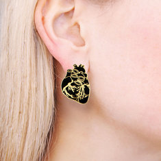 Lanning Stern HEART - BLACK Earrings jewelry acme collection