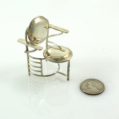 Frank Lloyd Wright JOHNSON Miniature Sterling Chair ARCHIVED writing tools pens