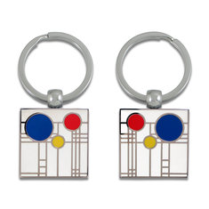Frank Lloyd Wright PLAYHOUSE WHITE Key Ring (2 different sides) accessories key rings